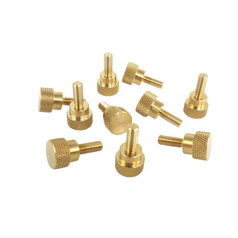 10 Pack Solid Brass Diamond Knurled Thumb Screws Knobs with