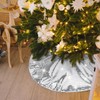 Realspring 36inch Silver Christmas Tree Skirt Disco Xmas Tree Mat