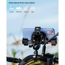 Kewig - Soporte para teléfono de motocicleta con amortiguador de vibración y cámara sin bloqueo, soporte de teléfono de motocicleta antirrobo de forma segura para bicicleta, motocicleta, scooter,
