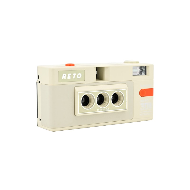 RETO3D Film Camera (White Retro Spectrum Edition)