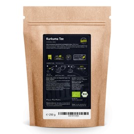 Biotiva Turmeric Tea Organic 250g - Turmeric Root (Curcuma) Dried - Packed and Controlled in Germany (DE-ECO-005)