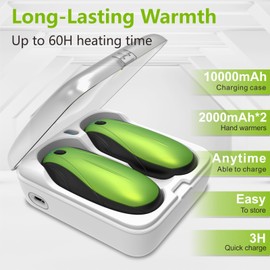 Hand Warmers Rechargeable 2 Pack, 14000mAh Electric Hand Warmers with Charging Case, Quick Charge Portable Heater,Gifts for Christmas, Winter, Outdoor, Camping, Hunting Accessories