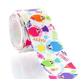 1.5" Troll Dolls Grosgrain Ribbon 5 Yards