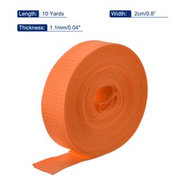 sourcing map Lightweight Polypropylene Webbing Strap 20mm(0.8") 10 Yard Backpack Strapping Band Light Orange for Outdoor Luggage Cargo Straps