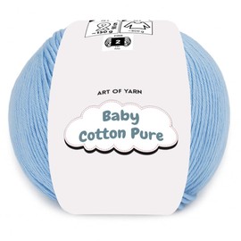 Art of Yarn Babe Cotton Pure 50% Cotton 50% Acrylic Fine 2 Yarn - Soft & Smooth Summer for Knitting, Crocheting, Amigurumi, Baby Blankets Garments – 50g (1.76 Oz), 165m (180.44 Yds) – 1 Skein 99448