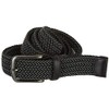 Perry Men's Woven Belt with Stretch Leather-Trim Fabric, Gray, Medium