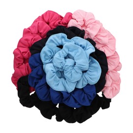 36 Pcs Large Solid Scrunchies Hair Elastics - Pinks and Blues