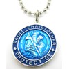 St. Christopher Large Surf Medal Necklace Pendant, Protector of Travel