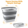 ZAUNFOOY 42L Collapsible Plastic Laundry Basket Hamper with Handles, Foldable
