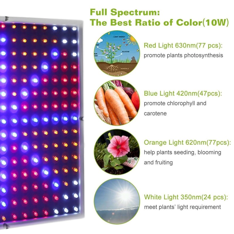 Unbranded 8500W 256 LED Grow Light Panel Full Spectrum Lamp