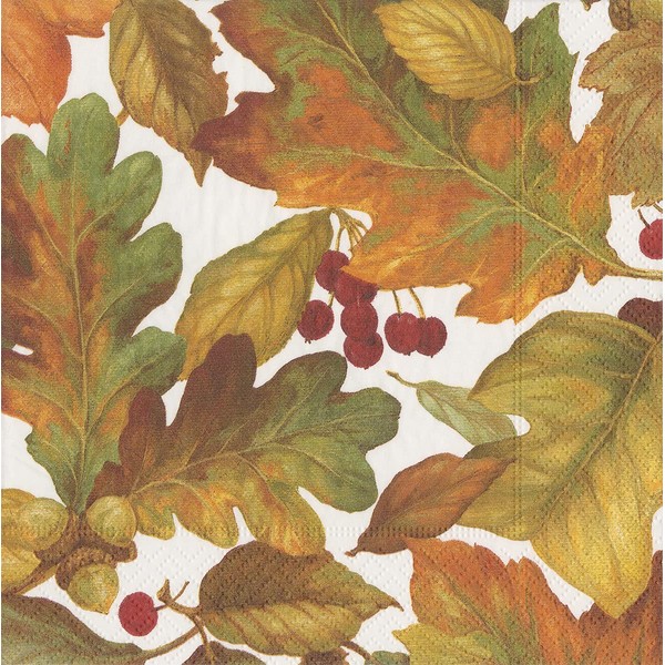 Autumn Leaves by Pamela Gladding Caspari Lunch Napkins 20 in