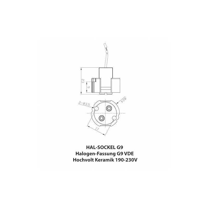 Mextronic Lamp Socket G9 VDE High Voltage Ceramic 190-230 V
