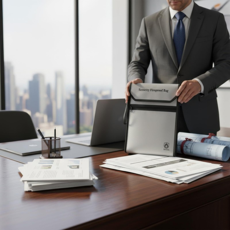 Sortivis Fireproof Document Bag for Important Documents, File Organizer