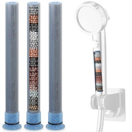 HEROBAI 3 Pack Handheld Shower Filter Replacement Cartridge, Multi-Stage Shower Head Filters Replacement, Shower Head Filter for Hard Water, Suitable for HEROBAI Sink Hose Sprayer