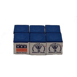 Silver Cup Half Dozen Electric Blue Pool Cue Chalk