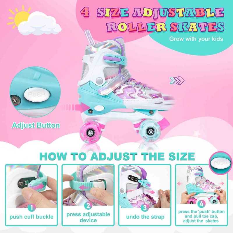 Pliimona Star Wing Roller Skates for Toddlers & Kids -