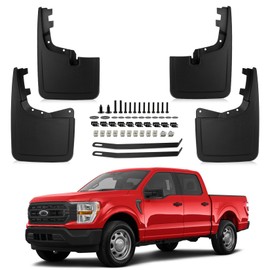 PSLER Fit for F-150 F150 2021 2022 2023 2024 (Without Mudguard Flares) Mud Flaps Set of 4PCS Mud Guard Kit Splash Guards Mudguards Mudflaps with Hardware Kits Accessory Front and Rear Accessories