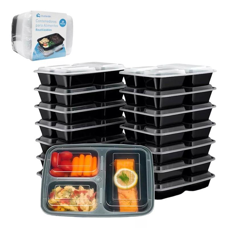 Bluelander Contenedores Recipientes Reutilizables Para Alimentos 40 Pzs