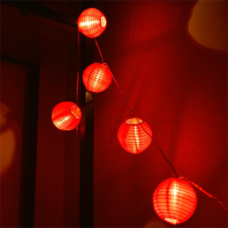 Chinese New Year Decorations 2026 Chinese Lanterns Lights 9.4Ft Lantern