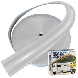 LATCH.IT RV Trim Molding Insert 7/8" (White) | 100’ RV Trim Molding Exterior | UV-Resistant Vinyl RV Corner Molding | Durable RV Molding Insert | Protect RV Exterior w/Vinyl RV Trim