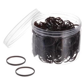 sourcing map 300 Pack Rubber Band Stretchable Rubber Elastic Bands Dark Brown 15mm x 2mm Hair Cord for Home Office