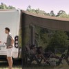 EXCELFU RV Awning Side Sun Shade Screen 9'X7', Black Mesh
