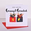 Embellished Christmas Greeting Card, Merry Christmas Granny & Grandad, Presents