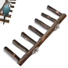 Parrot Perch, Natural Wood Bird Ladder 12.6 Inch Parrot Wood Stand for Cage, Bird Perches for Cage, Parrots Stand for Parrotlets Budgies Cockatiels Parakeets Lovebirds