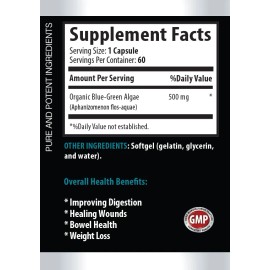 Quemadores de grasa para mujer - ALGAS ECOLÓGICAS AZULES VERDES 500mg - Vitamina ácidos grasos - 1B