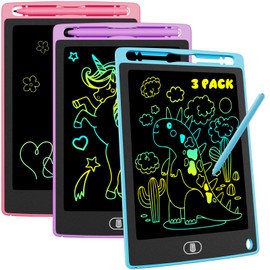 Electight 3 Packs LCD Writing Tablet for Kids 8.5 Inch, Eye-Friendly Drawing Board Set with Lock Screen, 3 Stylus Pens & Eraser Button, Reusable Doodle Pad for Ages 3-8, Travel, Home, School