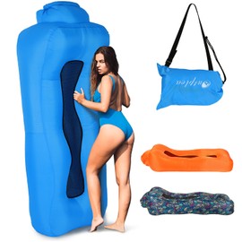 Outplea Aufblasbares Sofa für Land und Wasser, Luftsofa Faltbar Leicht, Aufblasbare Couch mit Tasche, Camping Sofa Für Garten Strand Picknick, Outdoor und Indoor, Blau