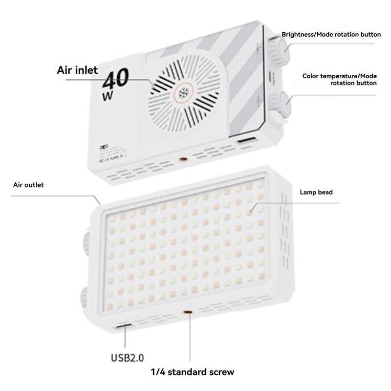 berjalan 40W Video Camera Light LED Three Color Pocket Mini