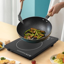 Portable Induction Cooktop, 2200W Electric Induction Countertop Burner with Touch Panel, 8Cooking Preset Programs, Power & Temp Adjustable, LCD Display, Single Induction Stove Burner with 3-Hour Timer