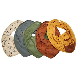 Pippi Unisex Baby Bandana Bib Solid Neckerchief, Colourful