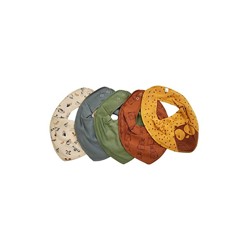 Pippi Unisex Baby Bandana Bib Solid Neckerchief, Colourful