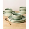 GBHOME Stoneware Dinnerware Sets for 4,Round Reactive Glaze Ceramic Plates