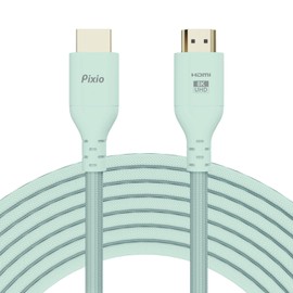 Pixio Ultra High Speed HDMI Cable, 6.6 ft (2 m), Mint, Green, PXH212BMT, HDMI2.1B, Supports 8K/60Hz, 4K/120Hz, HDR, Nylon Mesh, Green