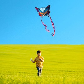 Butterfly Kite for Kids & Adults,Extremely Easy to Fly,Colorful Kite for Beginner (Yellow)