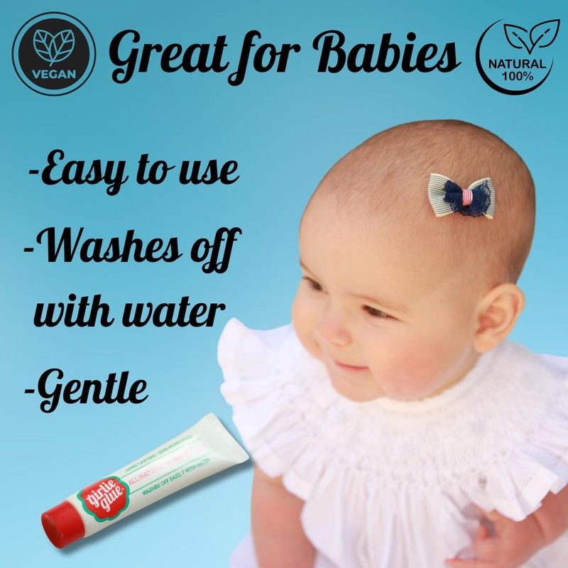 Girlie Glue, Gentle Hair, Skin Adhesive for Babies & Pets,