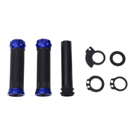 Partuto 7/8" 22mm 15/16" 24mm Motorcycle Hand Grips Cover Kit Non Slip Aluminum Alloy Rubber Handlebar End Grips Black Blue 1 Set Rhombus Pattern