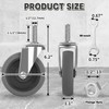 Besitu 4 Inch Caster Wheels, 1/2"-13 Inch Course Threaded Stem