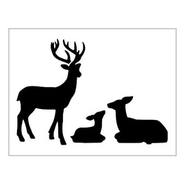 Deer Family Stencil Buck Doe Fawn Silhouette 8" x 10" Reusable Plastic Sheet S694