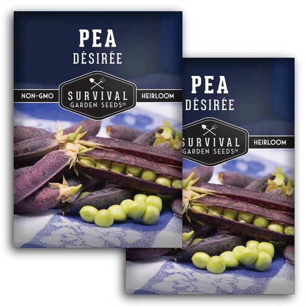 Desiree Pea Seed for Planting - 2 Packets with Instructions