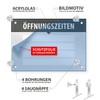 Sign Opening Hours Business, Variable Writeable with Desired Text, Acrylic