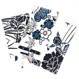 Goat Sei Printed Hand Towel, Double-Sided Medium Pattern Printed Tenugui, Set of 3 (Iris, Peony, Shochikubumi Plum) Dance, Japanese Dance, Made in Japan, Seasonal, Plants, Flowers