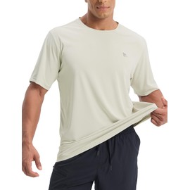 baleaf UV Shirt Men's Sports T-Shirt Swimming Shirt Water UPF 50+ Sports Shirt Training Shirt Fitness Shirt Functional Shirt Quick-Drying Gym, beige, 3 XL