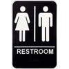 Hillman 844149 Unisex Restroom Sign with Braille 6" x 9", White