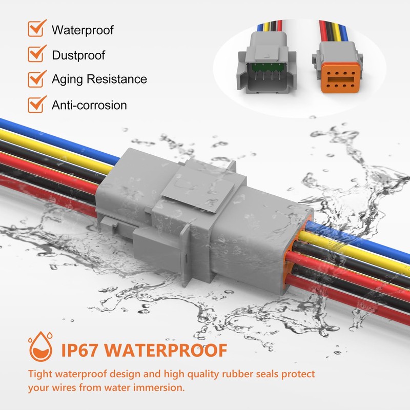 Flytuo Deutsch DT 8 Pin Connector 2 Sets - 8