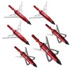 UP100 UP100 Red 6pcs Broadheads 100 Grain Hunting Arrow Heads