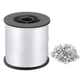 0.8 mm Nylon Thread Transparent Tear-Resistant - 200 m Transparent Monofilament Fishing Line Strong Nylon Cord for Hanging Invisible Thread Decoration for DIY Crafting, Fishing, Crafts, Jewellery,